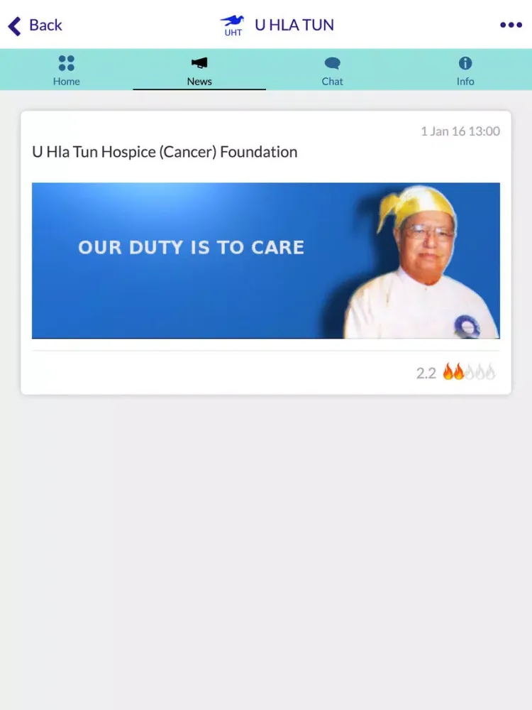 U HLA TUN Hospice iPad  Screenshots