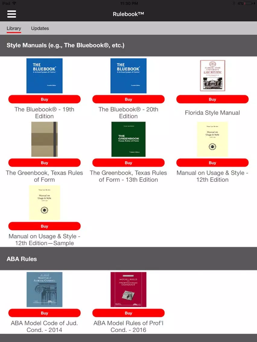 ภาพหน้าจอของ Rulebook™ iPad 