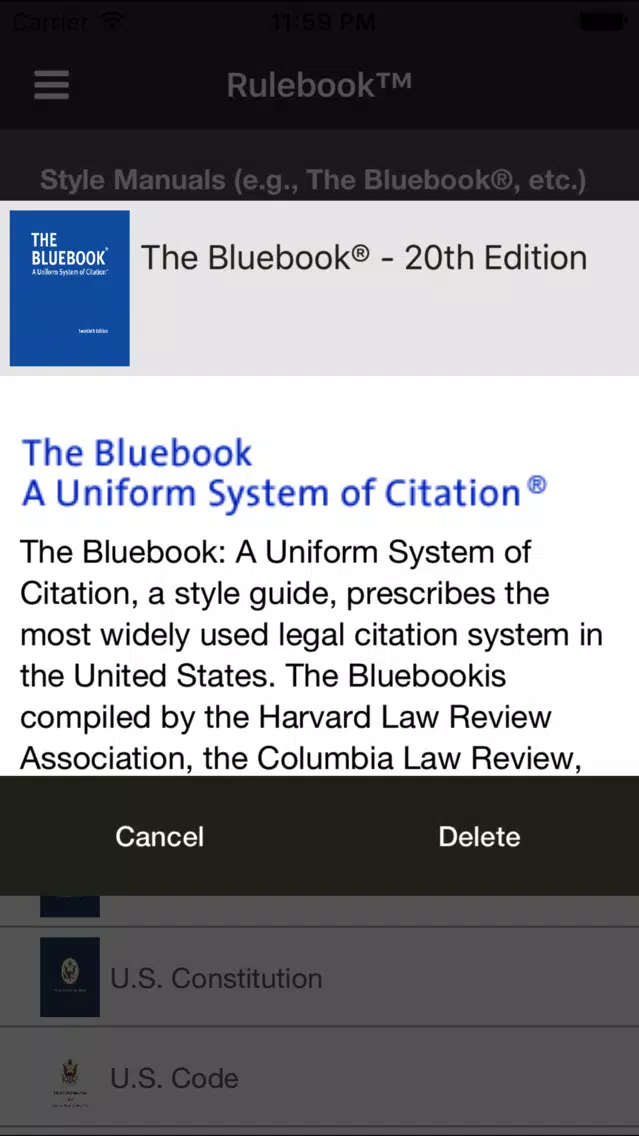 ภาพหน้าจอของ Rulebook™