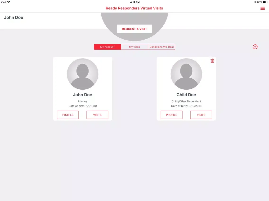 Ready Responders Virtual Visit iPad  स्क्रीनशॉट