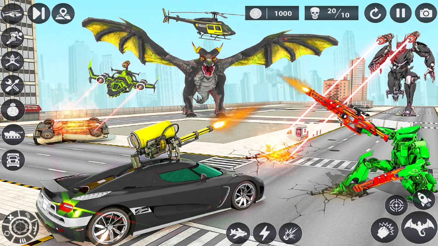 Dragon Robot Police Car Games应用截图