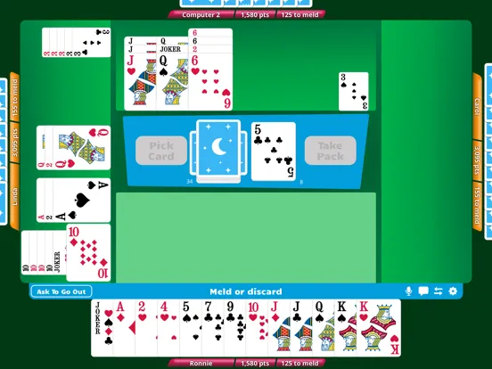 Tangkapan skrin Real Canasta iPad 