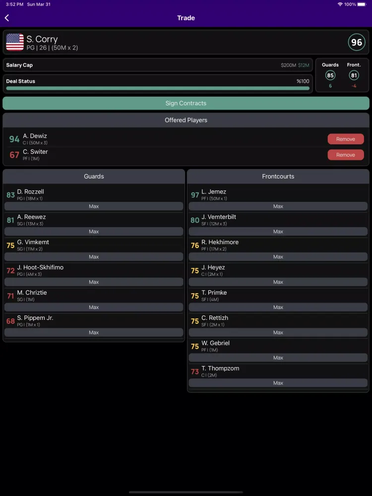 Capturas de tela do Realer Basketball Manager 2024