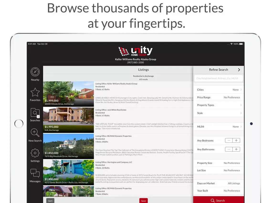 Tangkapan skrin Unity Home Group iPad 