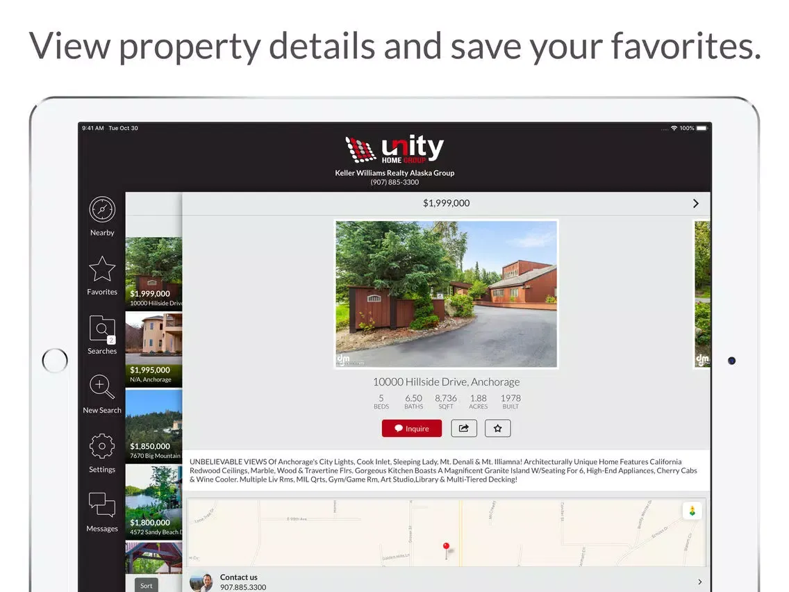 Tangkapan skrin Unity Home Group iPad 