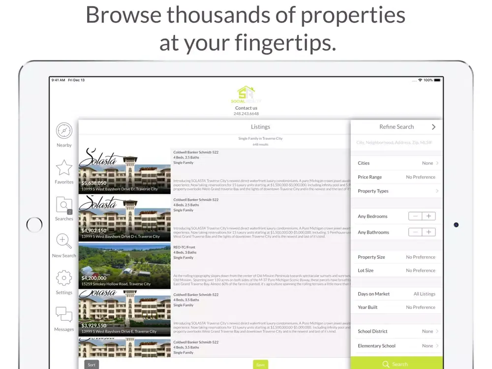 Ảnh chụp màn hình của Social Realty iPad 