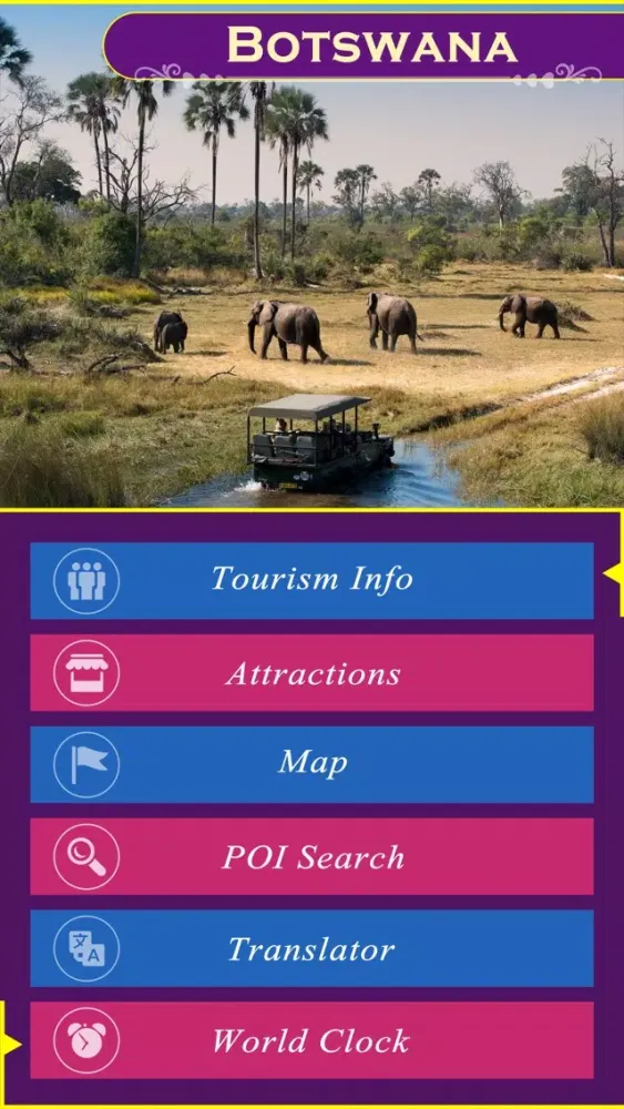 Capturas de tela do Botswana Tourism