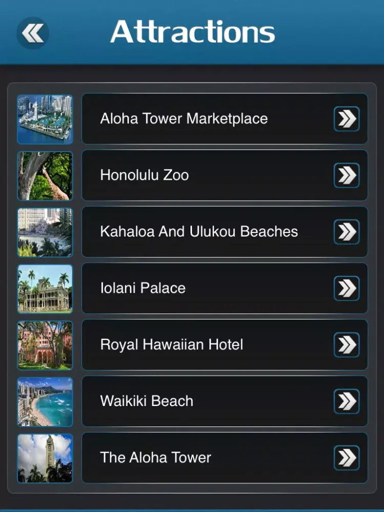Honolulu Tourism Guide iPad  Screenshots