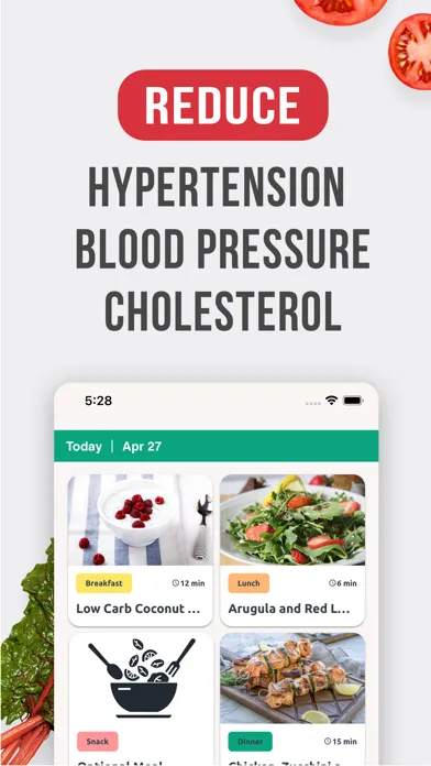 Capturas de tela do DASH Diet & Meal Plan