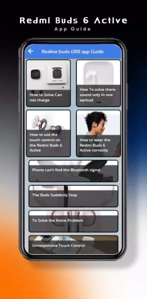ภาพหน้าจอของ Redmi Buds 6 Active App Guide