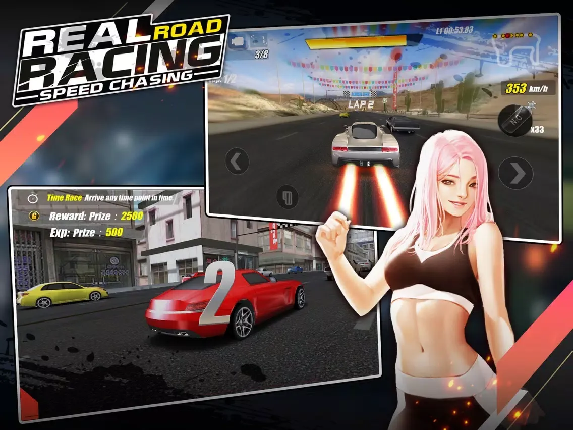 Ảnh chụp màn hình của Real Road Racing-Speed Chasing iPad 