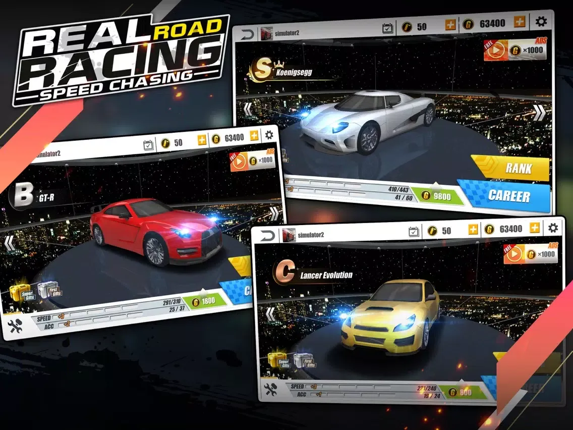 Ảnh chụp màn hình của Real Road Racing-Speed Chasing iPad 