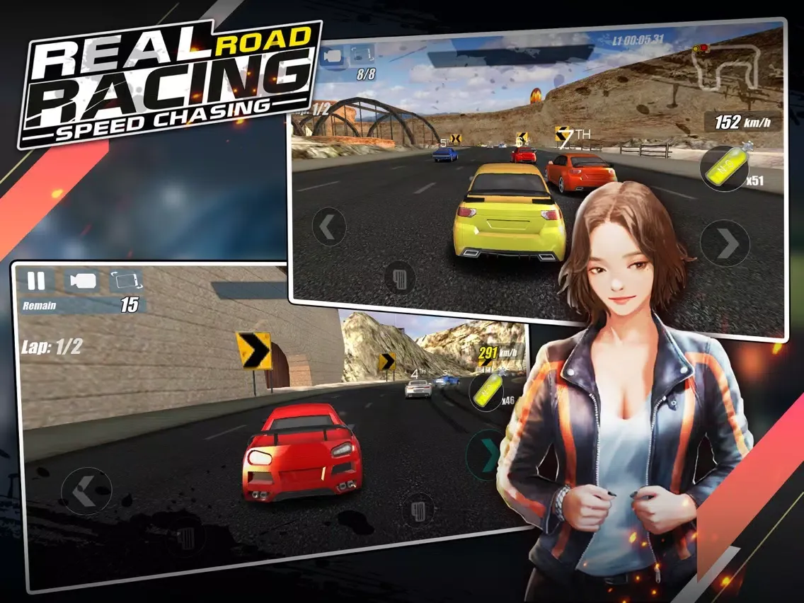 Ảnh chụp màn hình của Real Road Racing-Speed Chasing iPad 