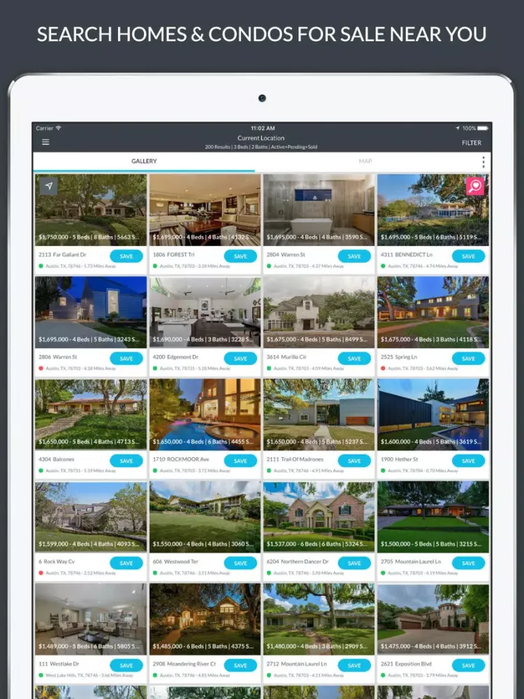 Ảnh chụp màn hình của Home Search by RealSavvy iPad 