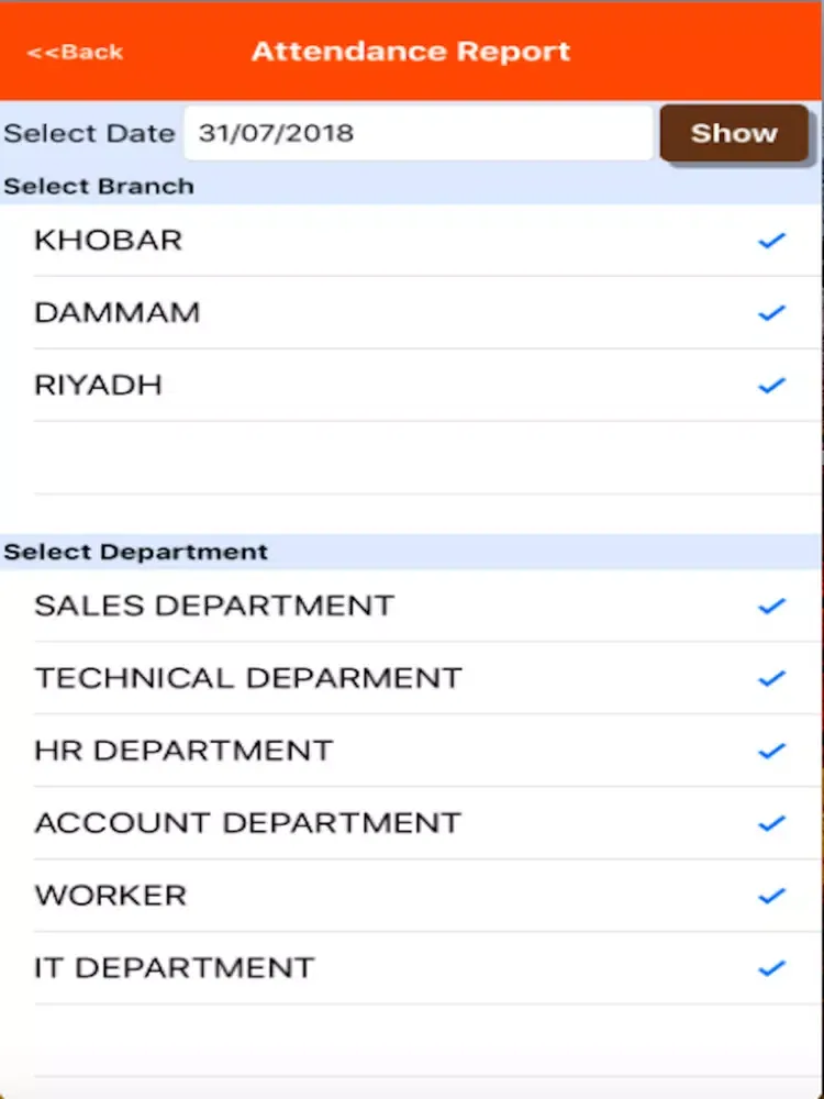 Tangkapan layar Smartime Cloud iPad 