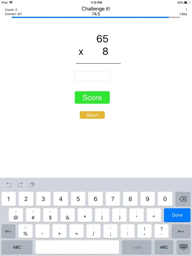 RTA Basic Facts iPad 應用截圖