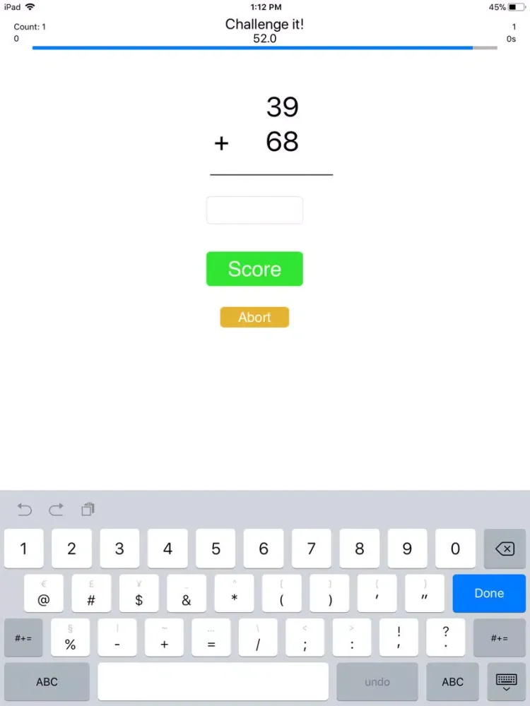 RTA Basic Facts iPad 應用截圖