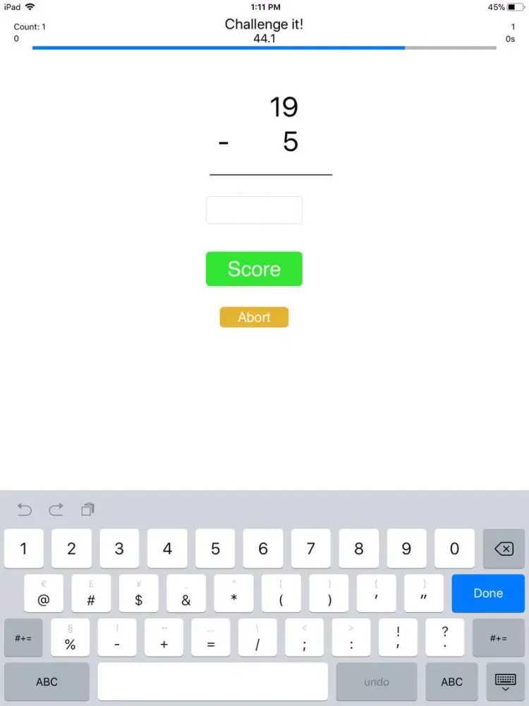 RTA Basic Facts iPad 應用截圖
