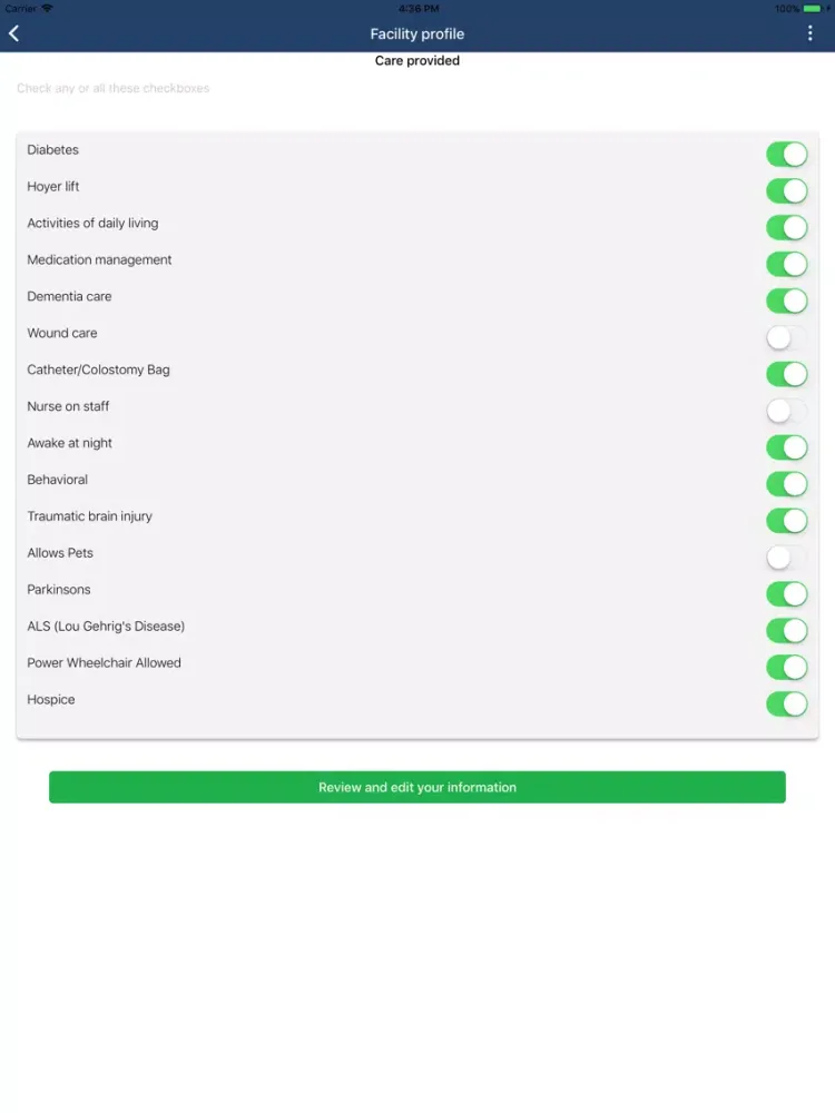 Realtime Senior Living Update iPad  Screenshots