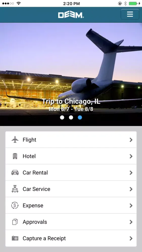 Tangkapan layar Deem Business Travel & Expense