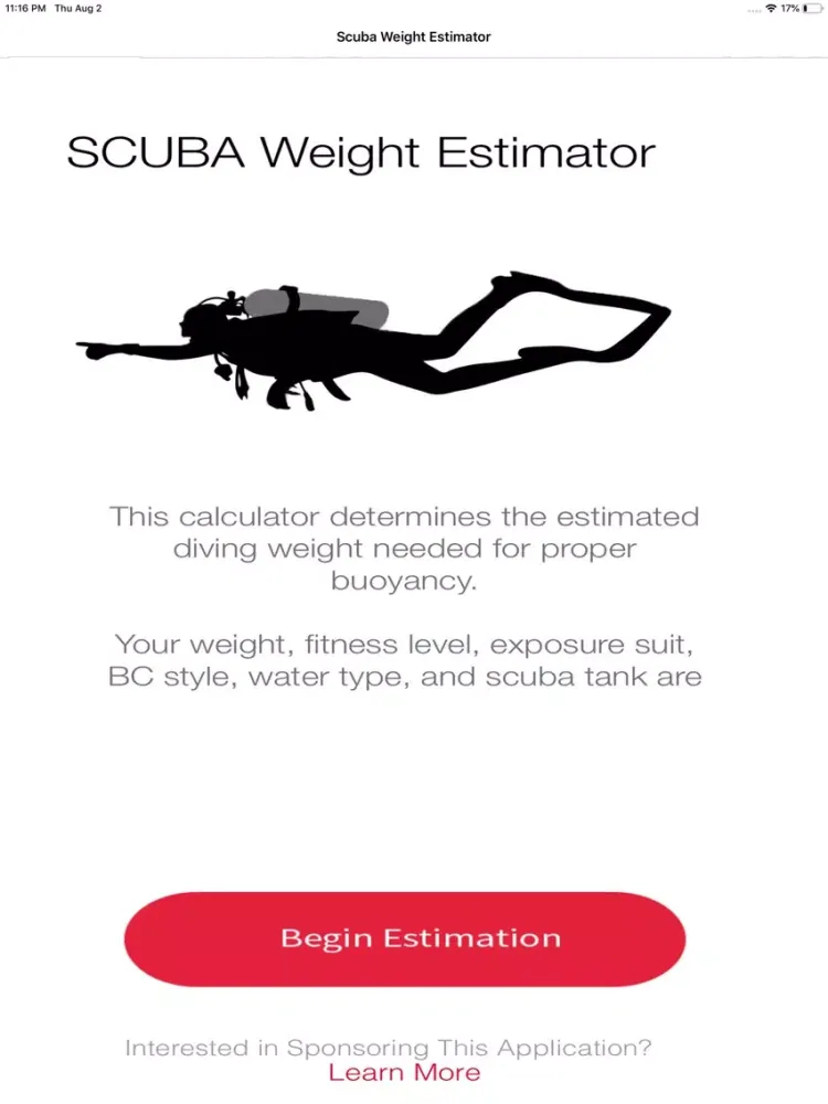 Captures d'écran de SCUBA Weight Estimator iPad 