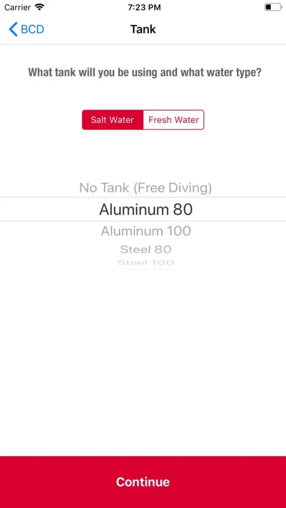 Captures d'écran de SCUBA Weight Estimator