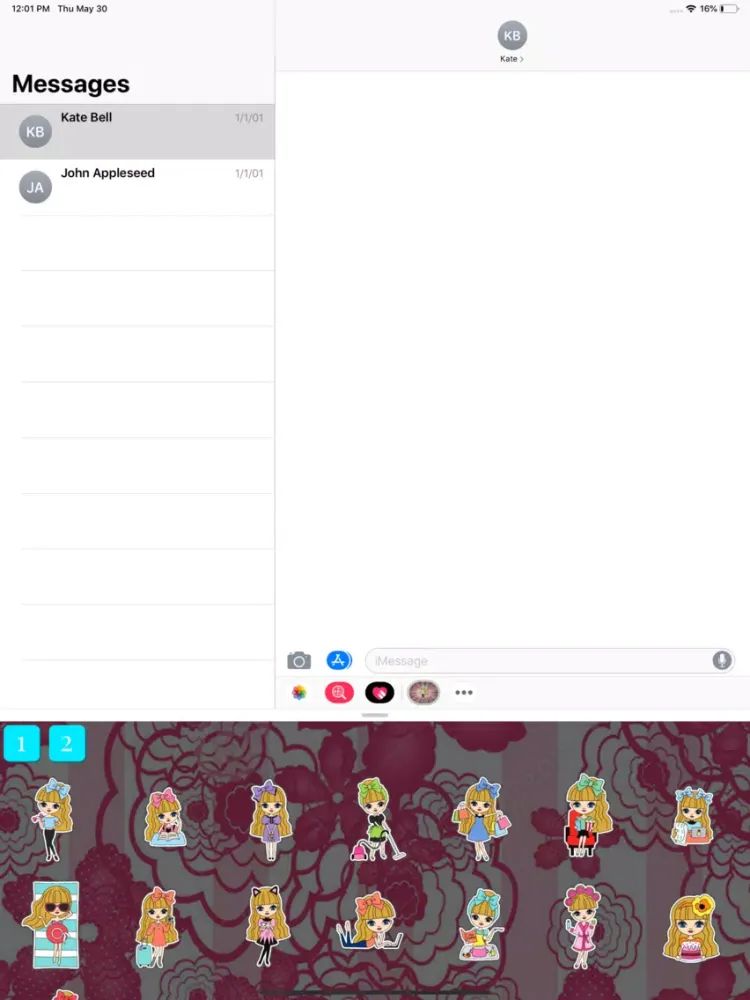 Girl StickerPack iPad  स्क्रीनशॉट