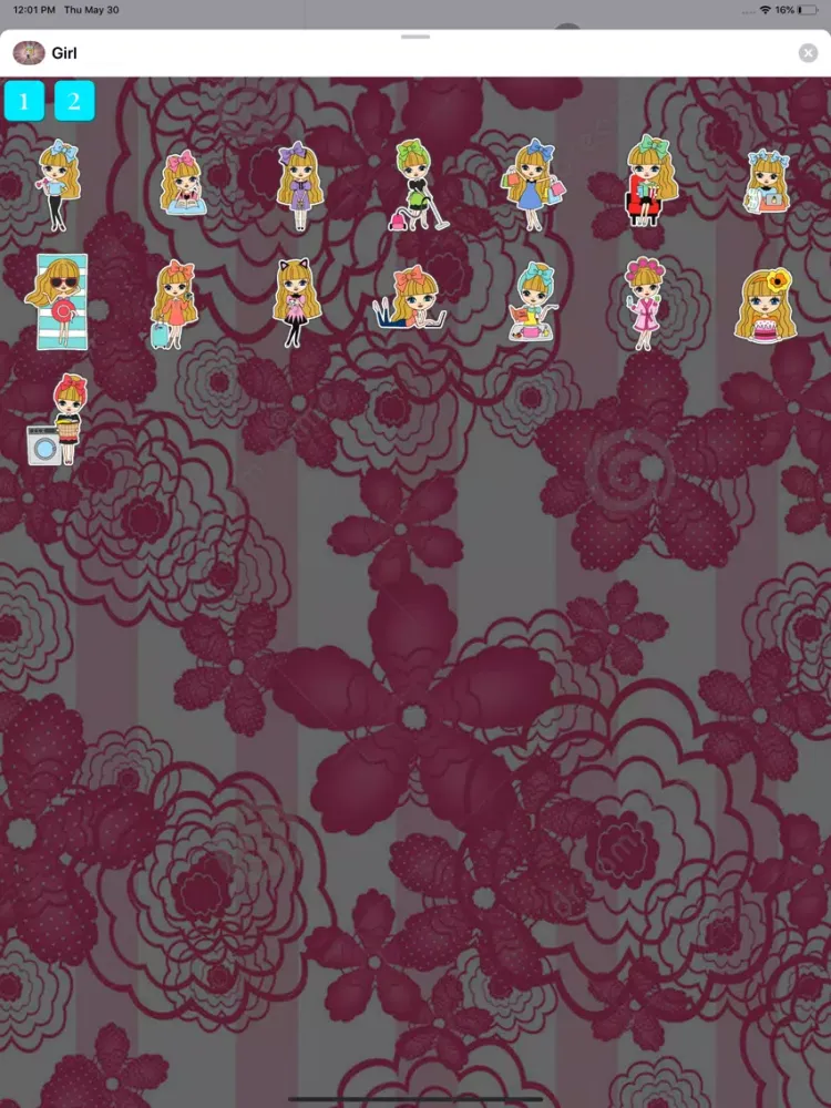 Girl StickerPack iPad  स्क्रीनशॉट