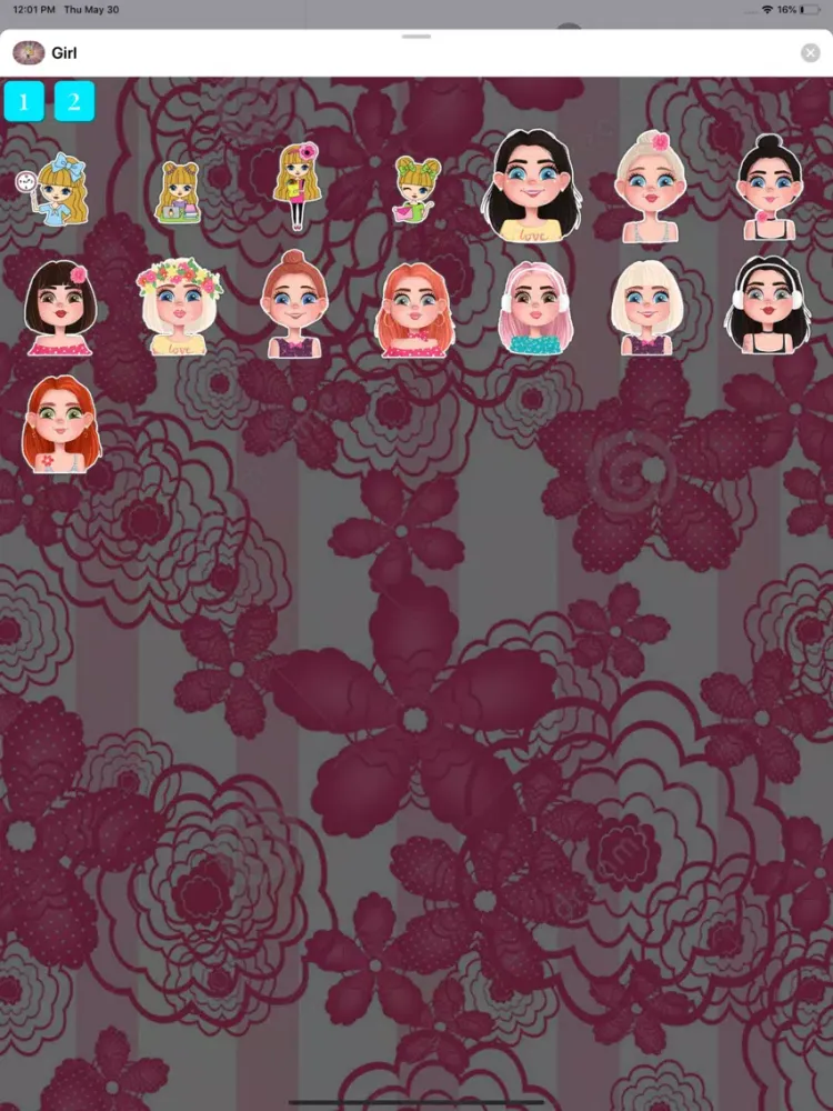 Girl StickerPack iPad  स्क्रीनशॉट