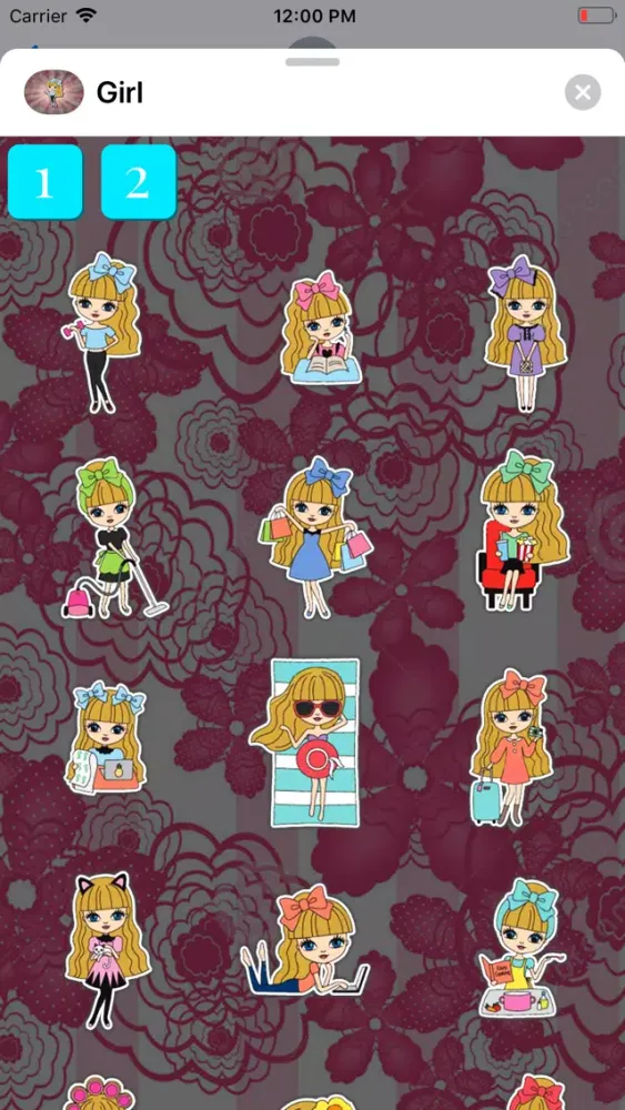 Girl StickerPack स्क्रीनशॉट