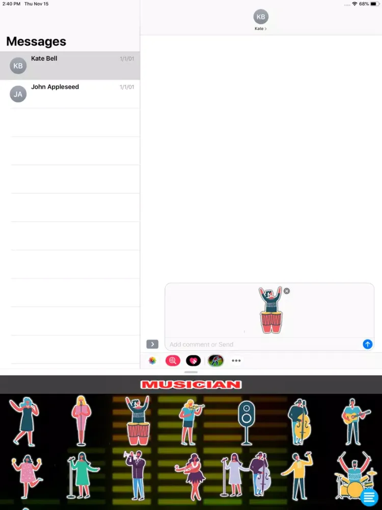 Musician Messenger iPad  স্ক্রিনশট