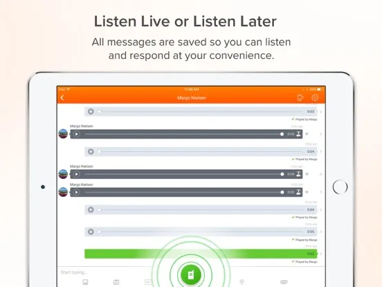 Capturas de tela do Voxer Walkie Talkie Messenger iPad 