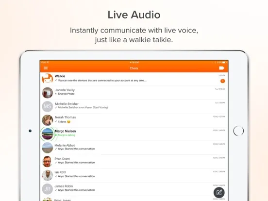 Capturas de tela do Voxer Walkie Talkie Messenger iPad 