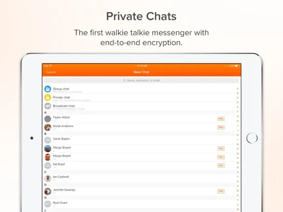 Capturas de tela do Voxer Walkie Talkie Messenger iPad 