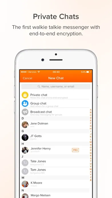 Capturas de tela do Voxer Walkie Talkie Messenger