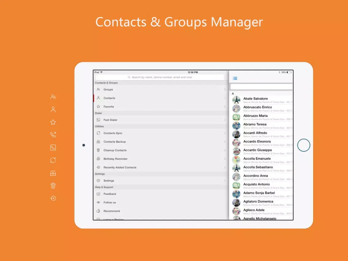 aContacts+ - Contact Manager iPad  スクリーンショット