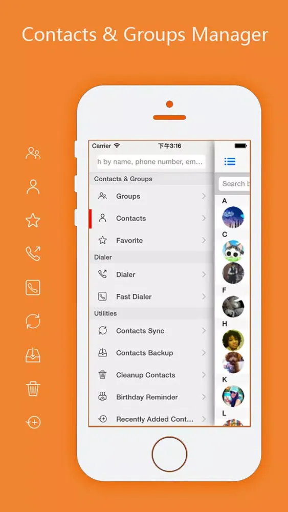 aContacts+ - Contact Manager スクリーンショット