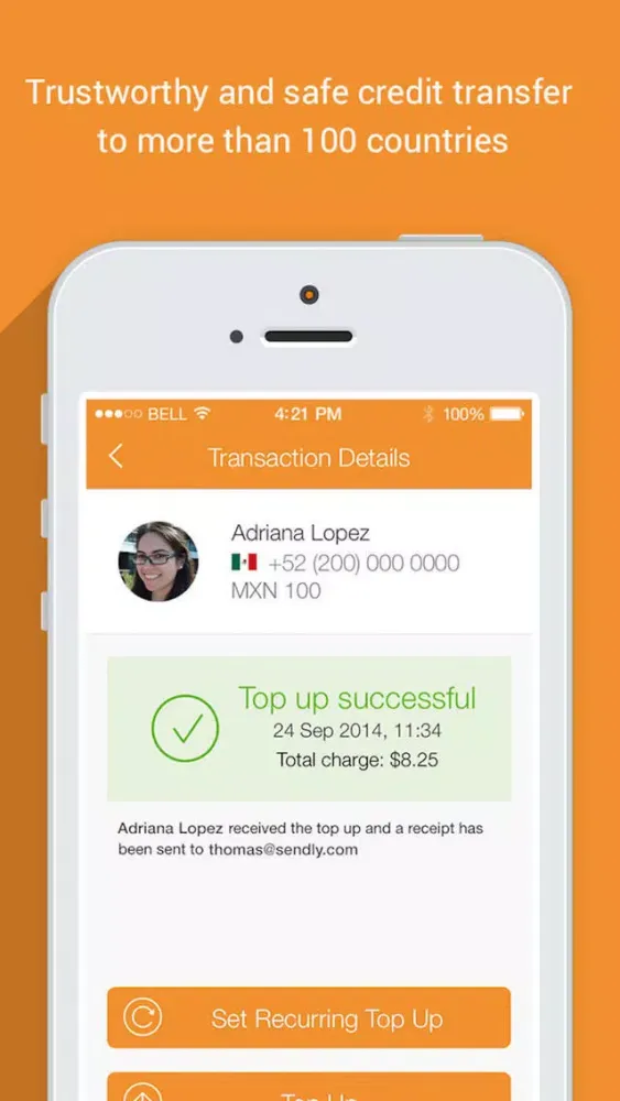 Sendly: Send top up to family and friends prepaid phones abroad by Rebtel应用截图