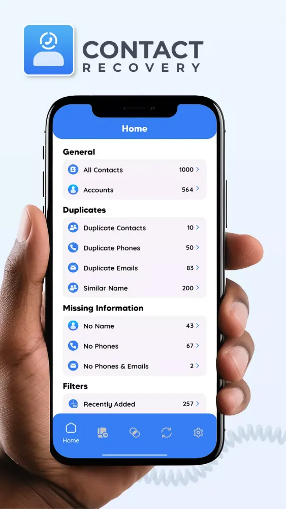 Recover deleted contacts App Screenshots