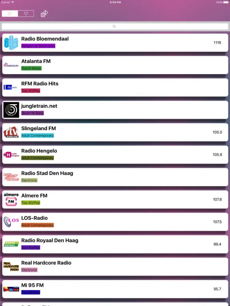 Radio - De app geeft toegang tot alle radio GRATIS! - Radio Nederland - Gratis muziek iPad  스크린샷
