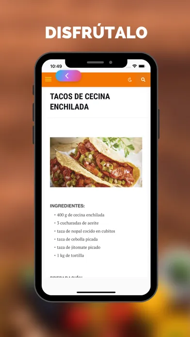 Screenshot di Recetas de Comidas Mexicanas