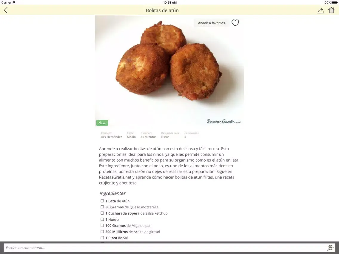 Recetas fáciles iPad  Ekran Görüntüleri