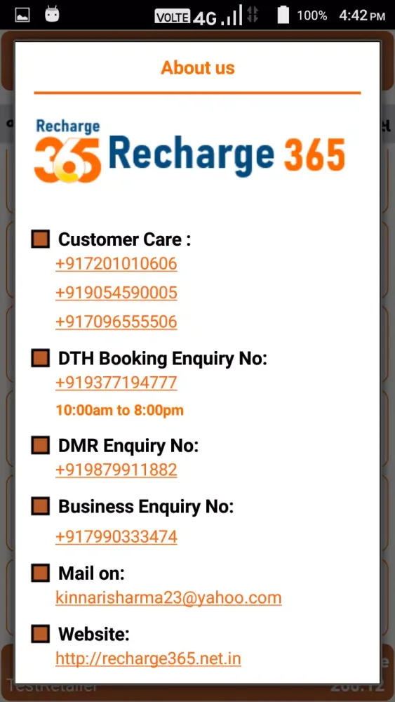 Capturas de tela do Recharge 365