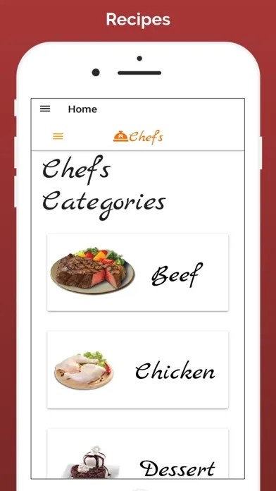 Captures d'écran de Recipes Cookbook App