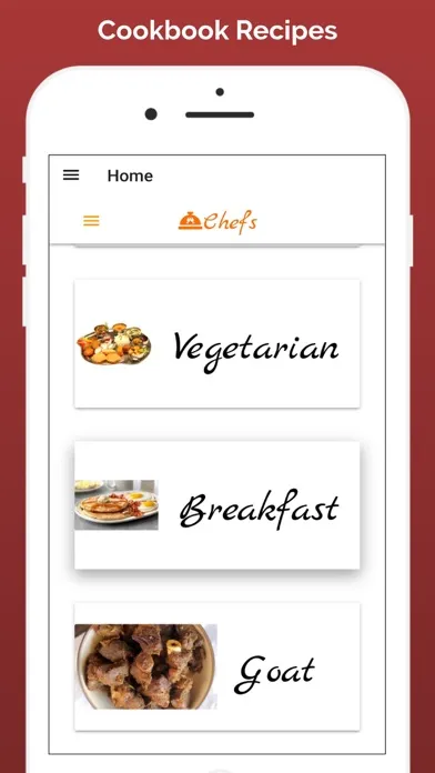 Captures d'écran de Recipes Cookbook App