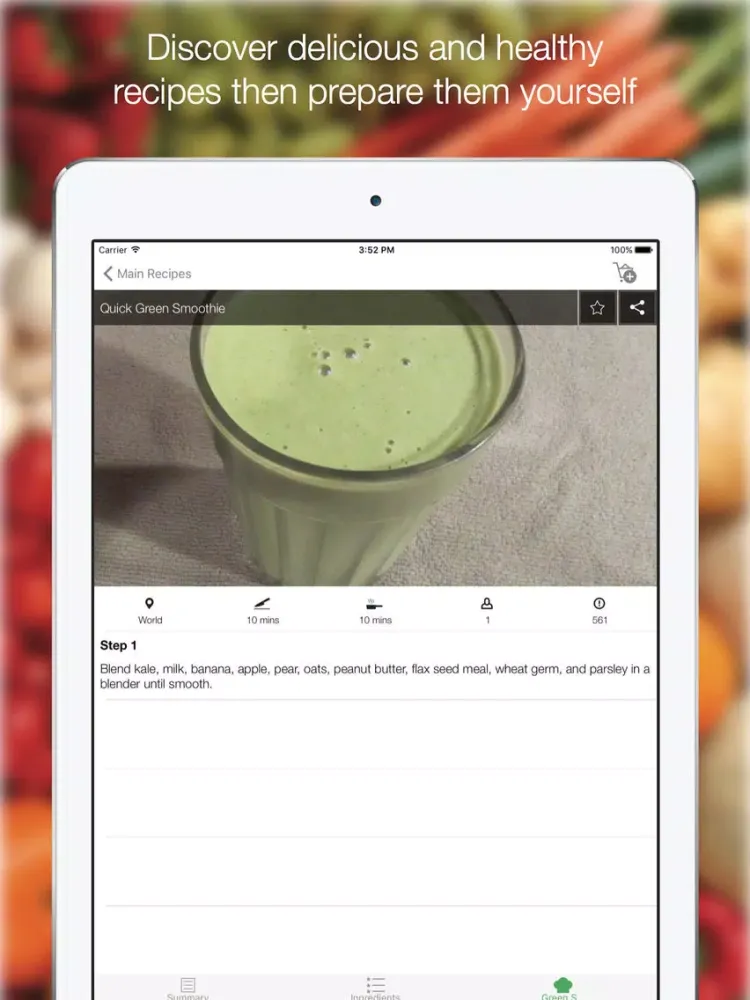 Tangkapan skrin Green Smoothie Recipes - Find All Delicious Recipes iPad 