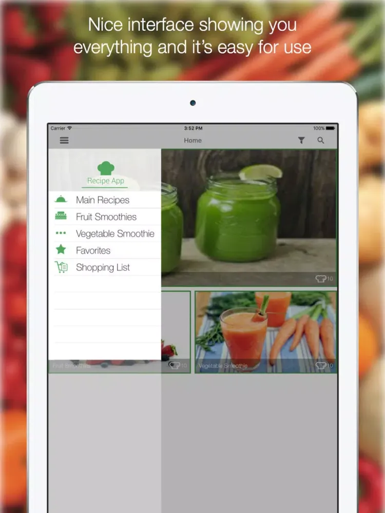Tangkapan skrin Green Smoothie Recipes - Find All Delicious Recipes iPad 