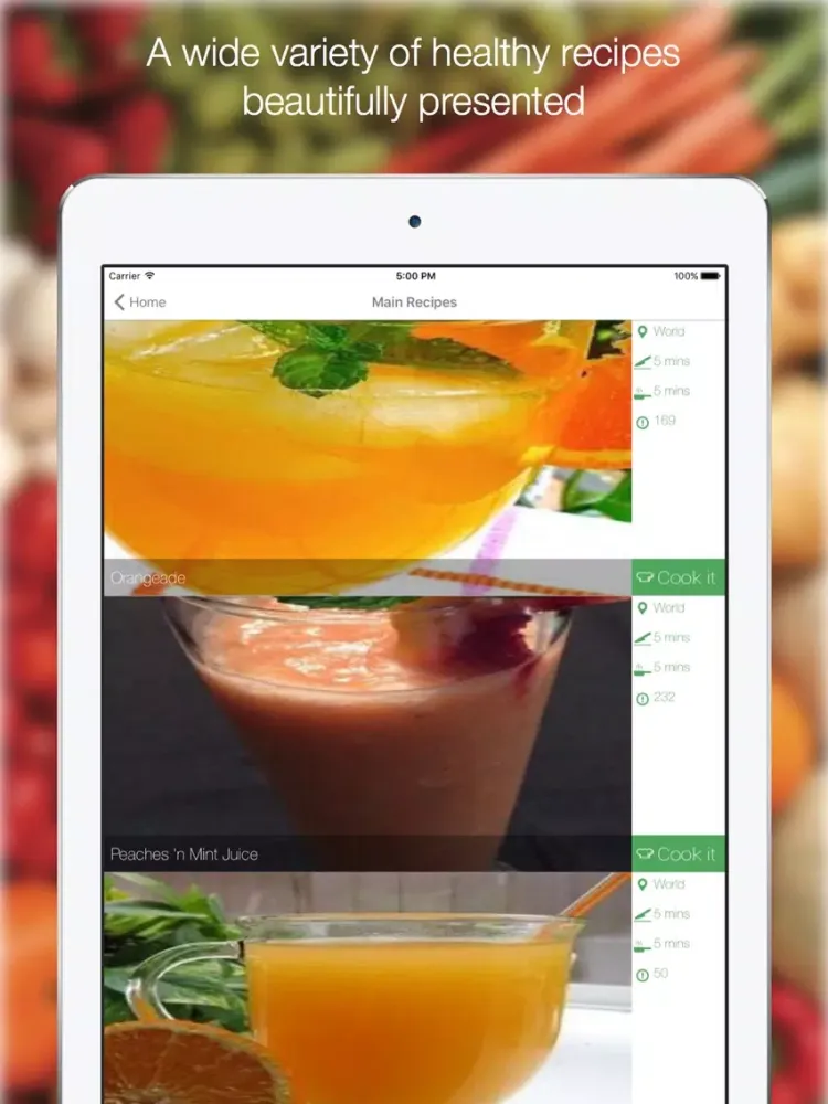 Juice Diet Recipes - Find All Delicious Recipes iPad 應用截圖