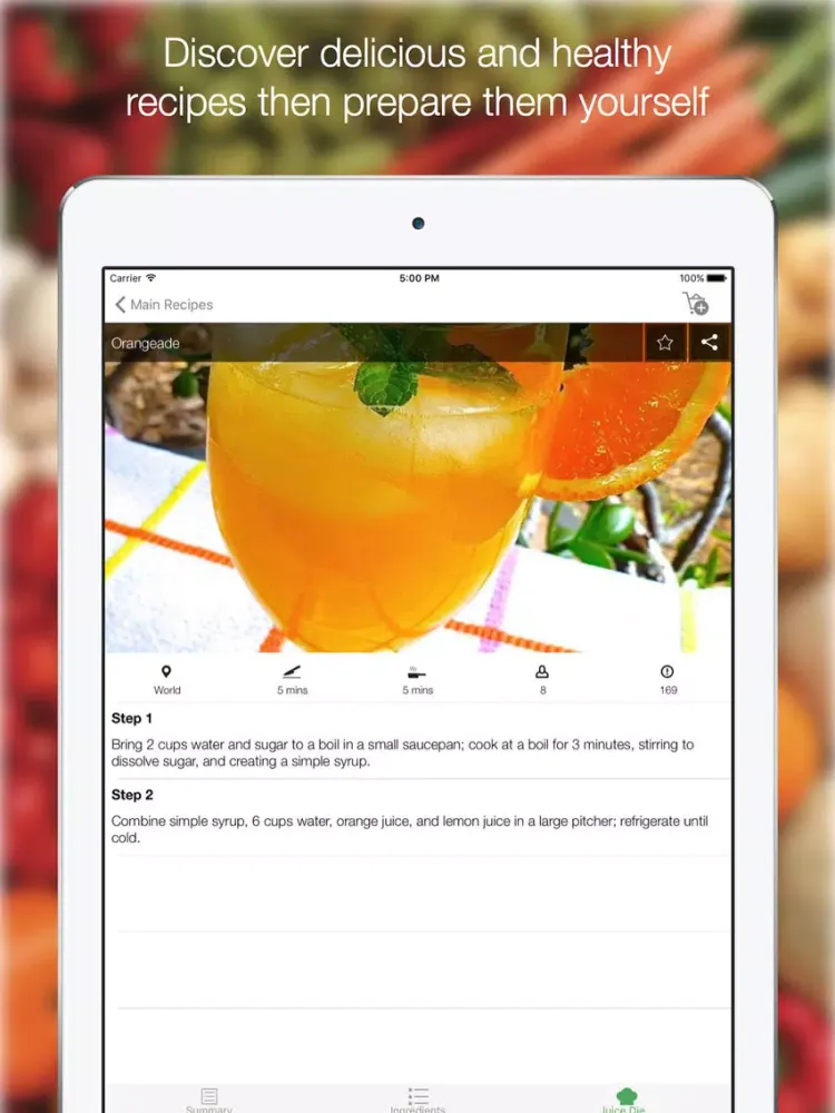 Juice Diet Recipes - Find All Delicious Recipes iPad 應用截圖