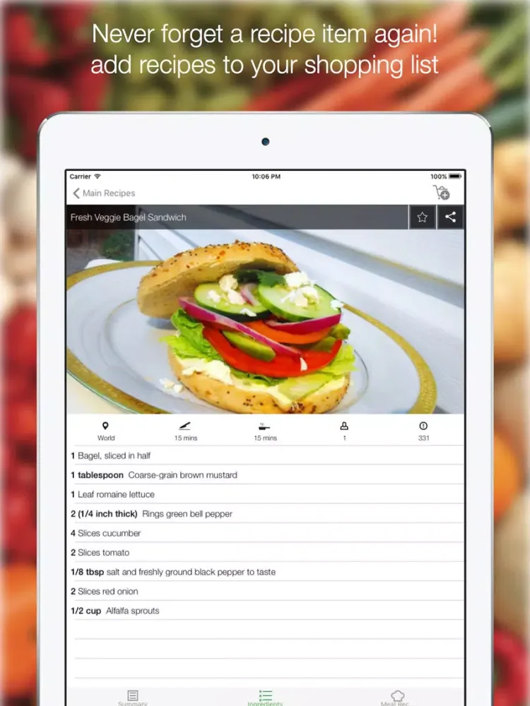 Скриншоты Meal Recipes - Find All The Delicious Recpies - Sandwich and Health Meal Recipes iPad 